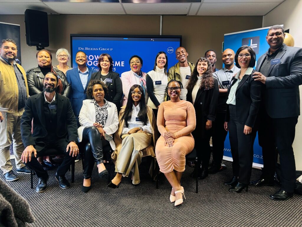 Entrepreneurs and the TrioPlus facilitation team gathered during the Exhibition and Certification Ceremony for the De Beers Marine Cape Town Growth Programme 2025.